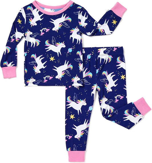 PATPAT Bamboo Viscose Pajama Sets for Toddler Boys & Girls Baby Kids, Ultra-soft Snug fit Pjs Sleepers for Birthday Holiday