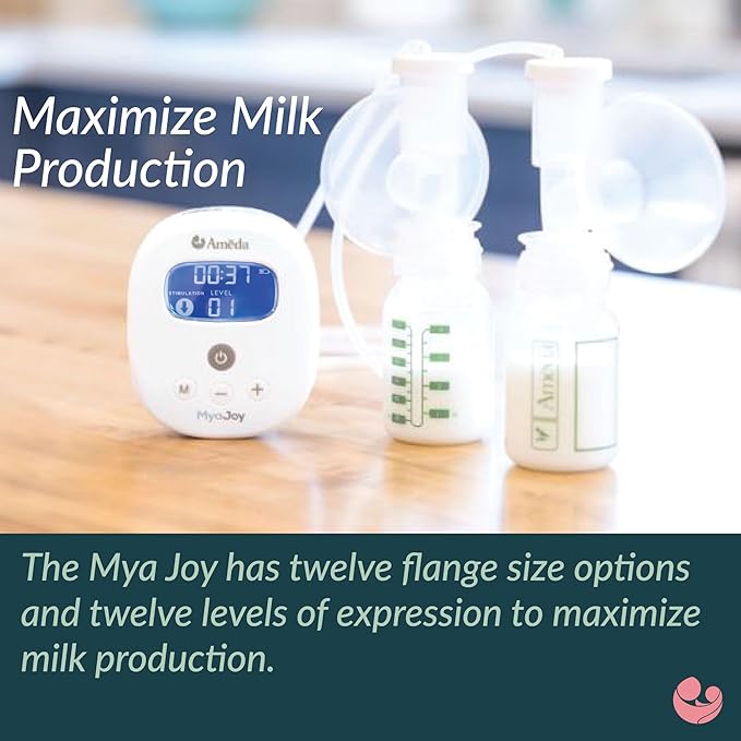 Ameda MYA Joy Double Electric Breast Pump & Accessories | Portable Breast Pump Hands Free | Lightweight Hospital Grade Breast Pump | Includes HygieniKit & Ameda Pump Parts | Hands Free Breast Pump