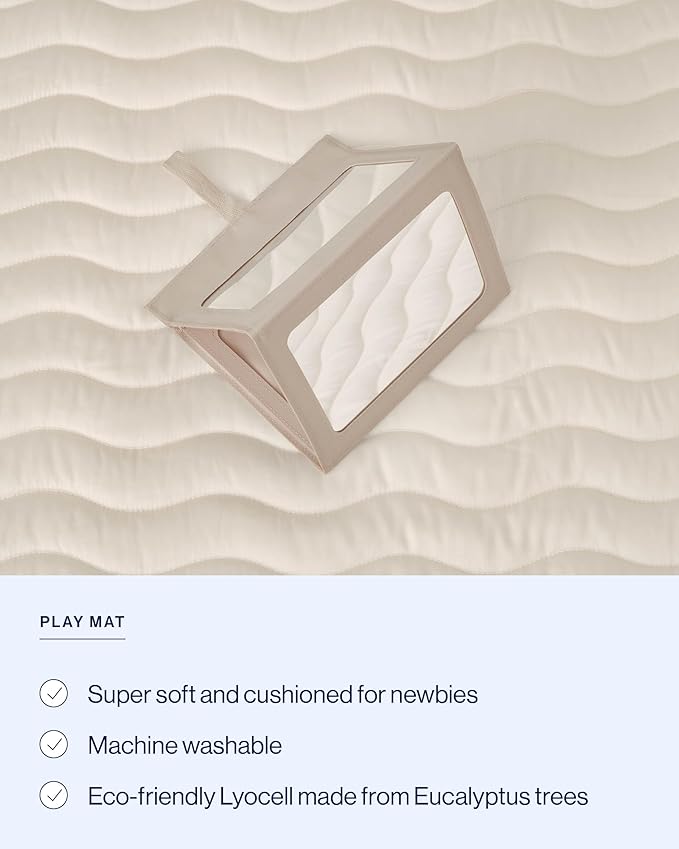 Lalo Baby Gym & Playmat for Babies and Toddlers - Eco-Friendly Oatmeal Playmat - Baby Gym & Accessories is Easy to Assemble & Clean - Go from Tummy Time to Story Time