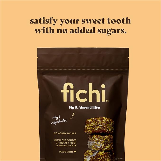Fichi Fig and Almond Bites, a Wholesome and Delicious Gluten-Free Italian Fruit and Nut Snack, 7 Oz (Pack of 6)