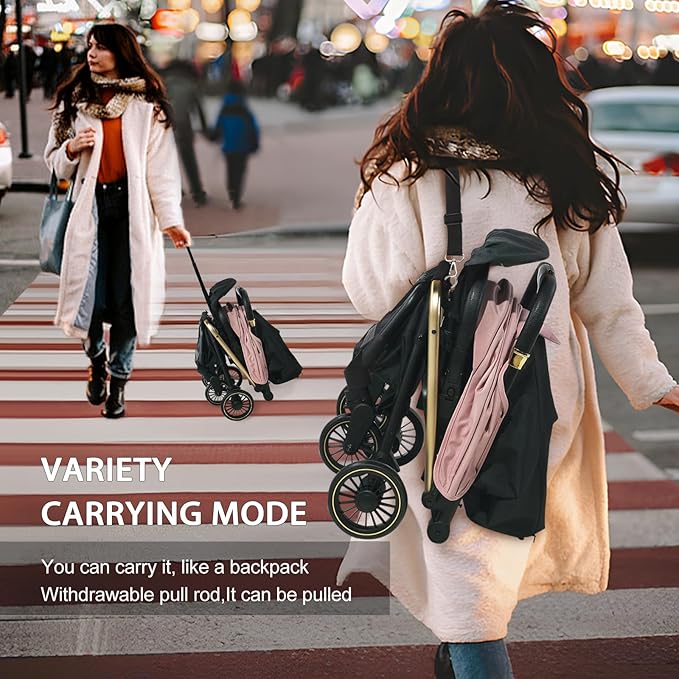 Lightweight Baby Stroller,Ultra Compact & Airplane-Friendly Travel Stroller, One-Handed Folding for Toddler, Only 13lbs,with Sleep Shade, Oversize Basket (Gray)