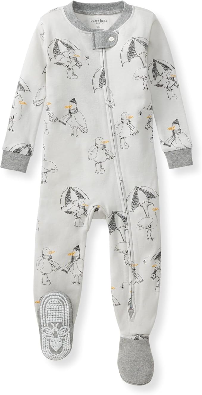 Burt's Bees Baby baby-boys Boys Sleeper Pjs, 100% Organic Cotton, One-piece Footie, Zip Up Jumpsuit, Snug Fit Pajamas