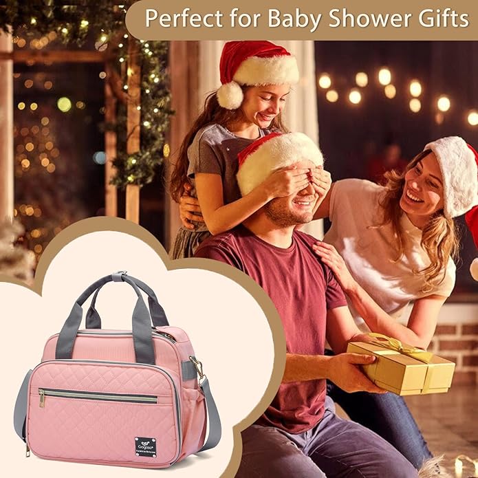 Crossbody Small Diaper Bag, Cute Mini Baby Diaper Tote Bags with Insulated Pockets for Traveling Outdoor Parent