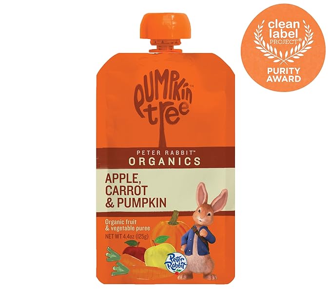 Pumpkin Tree Peter Rabbit Organics Apple, Carrot and Pumpkin Puree, 4.4 Ounce (Pack of 10)