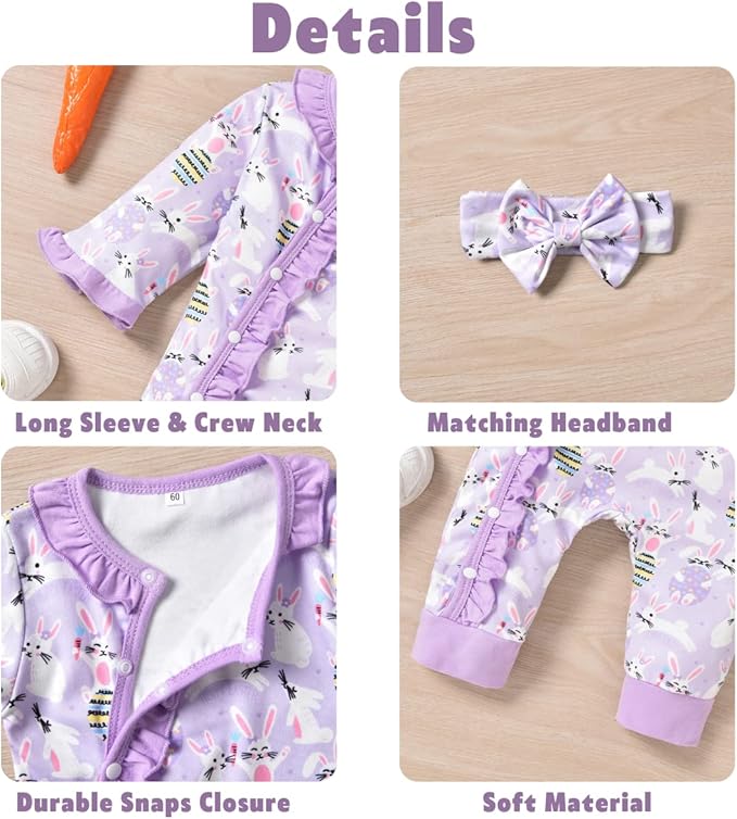 Aalizzwell Baby Girls Romper Outfit Fall Winter Clothes with Accessories