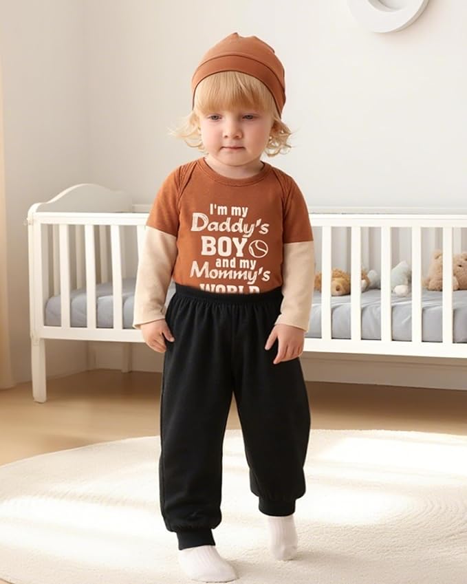 NZRVAWS Newborn Baby Boy Clothes Outfits Letter Prined Romper Pants Set Infant Baby Boy Clothing 0 3 6 9 12 18 Months