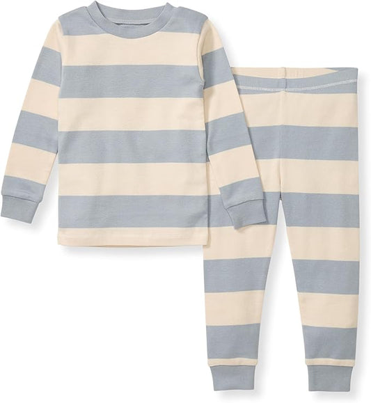 Burt's Bees Baby Boys' 2-Piece Long Sleeve Tee and Pants Organic Cotton Pajama Set