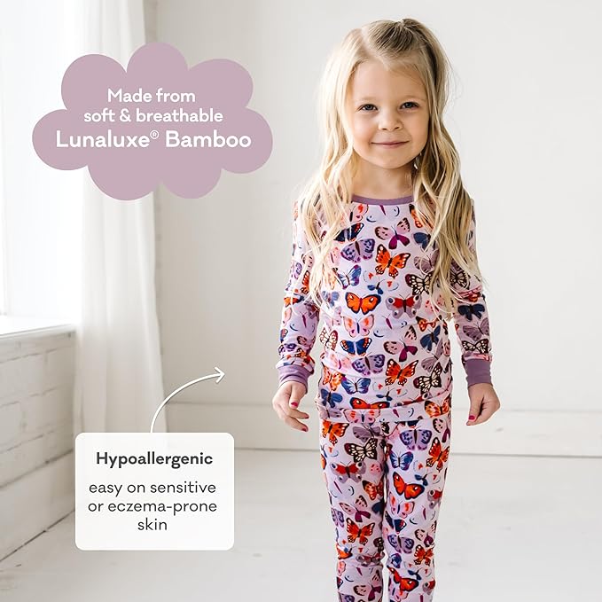 Little Sleepies Two-Piece Pajama Set for Boys & Girls, Soft Viscose from Bamboo Toddler Pajamas for Kids, Family Matching PJs