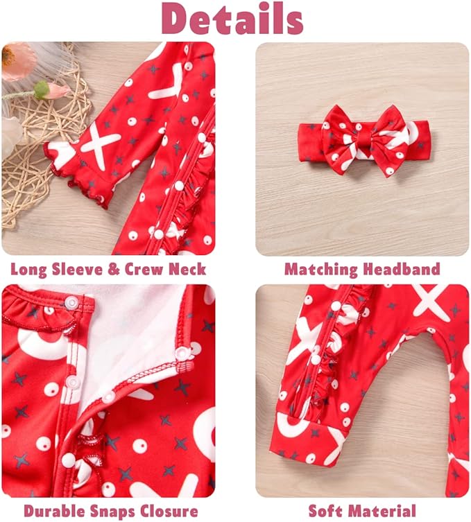 Aalizzwell Baby Girls Romper Outfit Fall Winter Clothes with Accessories