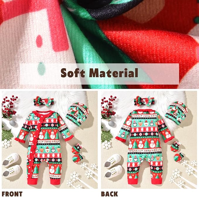 Aalizzwell Baby Girls Romper Outfit Fall Winter Clothes with Accessories