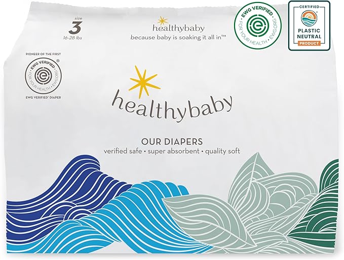 Our Diapers | EWG Verified Safe & Plant-Based Diapers | Leak Protection | Soft Organic Cotton Shell | Chlorine-Free Diaper for Sensitive Skin | Size 3 (16-28 lbs) 40 Count