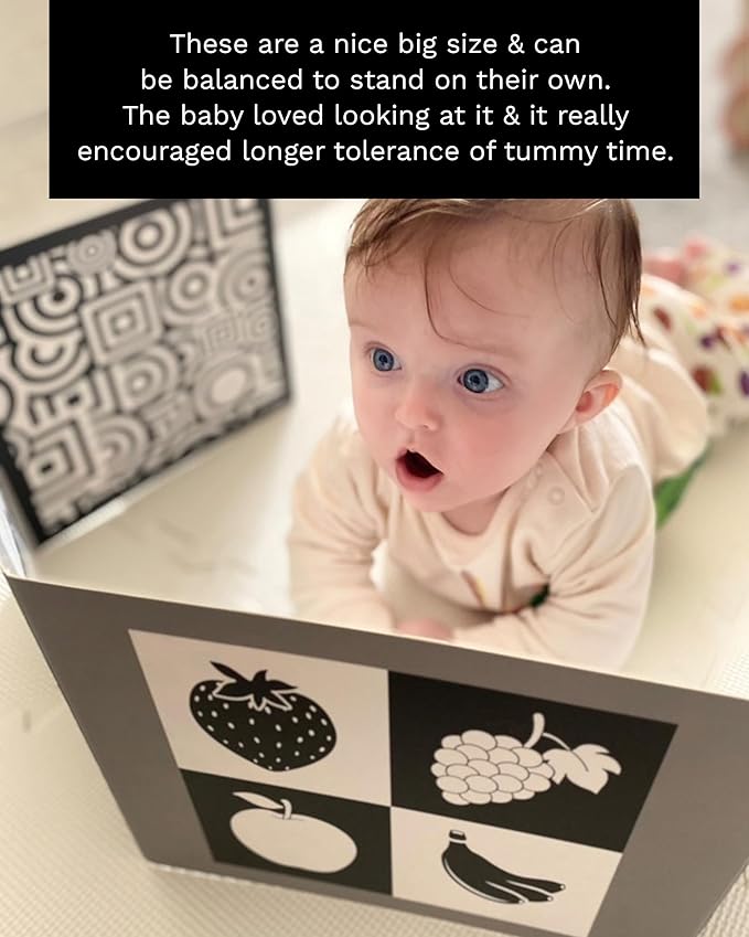 Samuel Sensory Board for Babies - Supersized Black and White Baby Cards for Developmental Newborn Tummy Time Toys - 100cm Newborn Black & White Toys for 0-3 Months & Older - Thick Stand Up Board No. 2