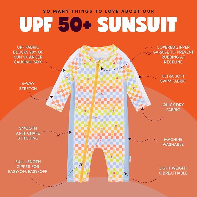 SwimZip Boys' Long-Sleeve UPF 50+ Swimsuit for Baby, Toddler, & Little Boys