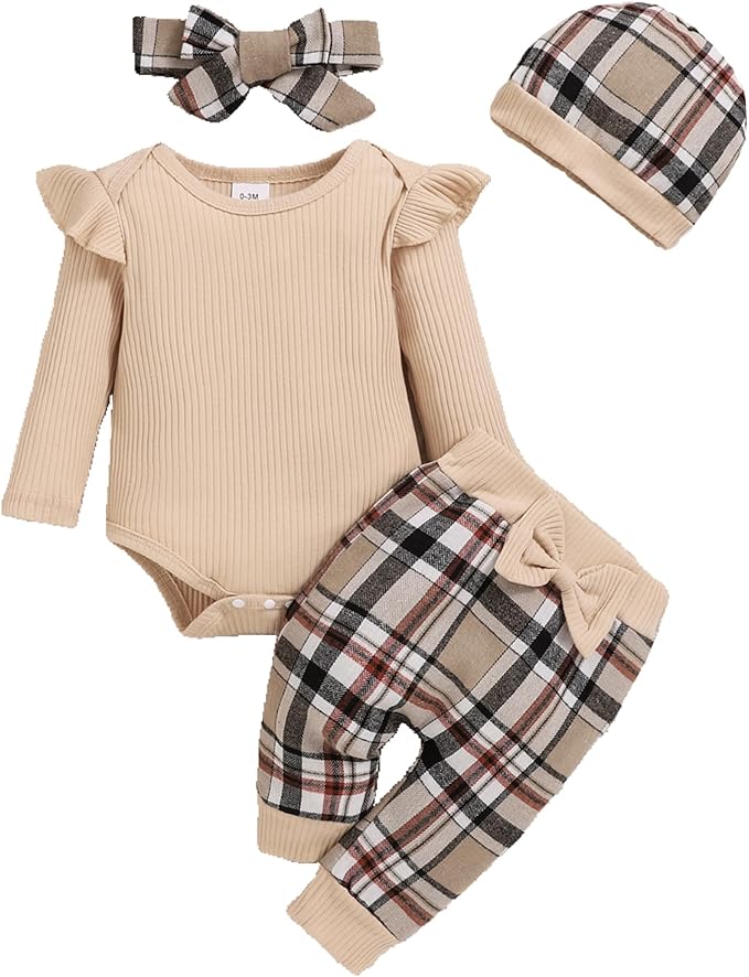 Baby Girl Clothes Newborn Infant Outfits Cute Summer Clothes Spring Romper Set+Hat+Headband