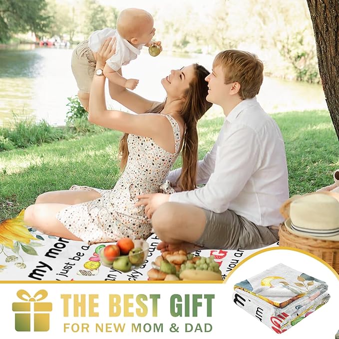 Pregnancy Gifts for Mommy - Mom to Be Gift, First Time Moms Gift, Promoted to Mom Gifts - Super Soft Flannel Throw Blanket 60"×50"