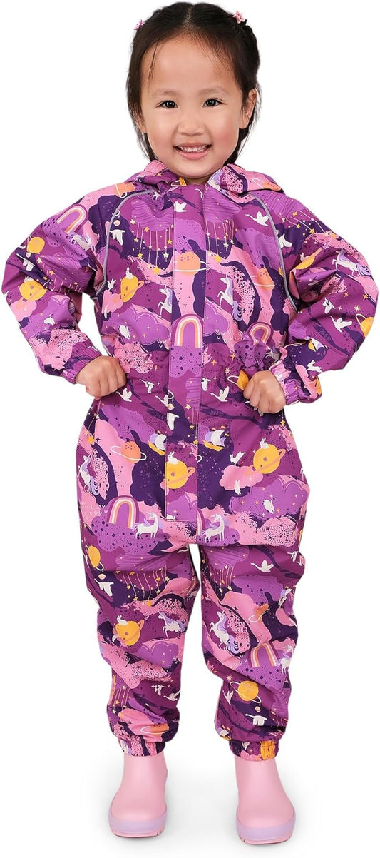 JAN & JUL Waterproof Rain Suit, Windproof Coveralls for Toddlers and Kids