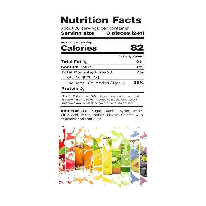 Premium Italian Fruit Jelly Candies - 2.25lb 4 Flavor Assortment- Vegan, Gluten Free, Natural Flavors, Individually Wrapped Soft And Chewy Candy (36 Oz) Made In Italy