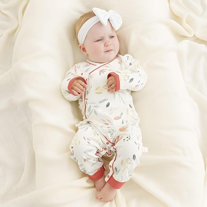 100% Organic Cotton Soft 0-6 Months 2-Piece Unisex Footless Newborn Baby Sleepers Pajamas Romper Boys Girls