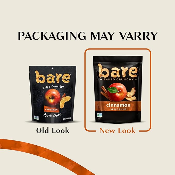 Bare Baked Crunchy, Apples Cinnamon, 3.4 Ounce (Pack of 6)