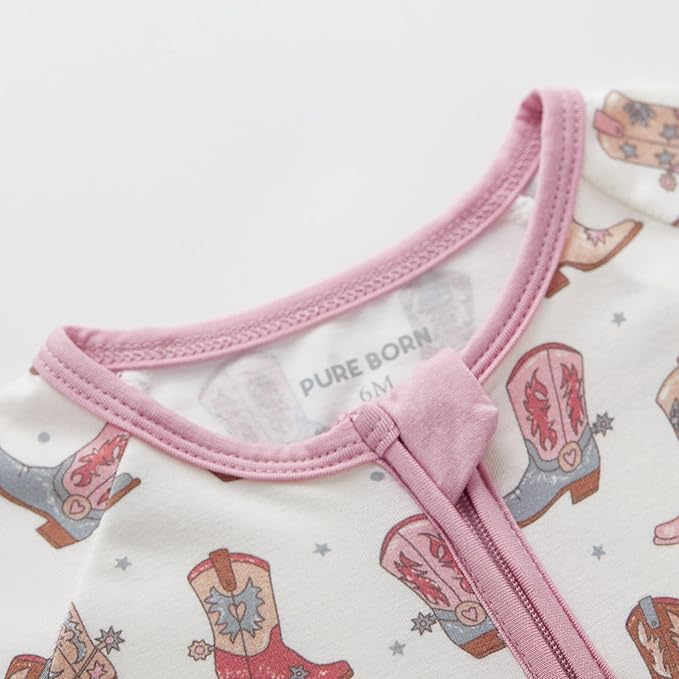 pureborn Baby Boys Girls Sleeper Snug Fit Viscose from Bamboo Pajamas 0-24 Months