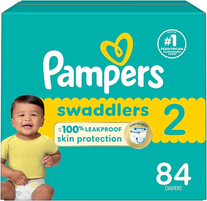 Pampers Baby Diapers - Swaddlers - Size 2, 84 Count, Ultra Absorbent Disposable Infant Diaper