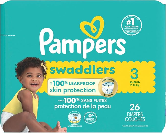 Pampers Baby Diapers - Swaddlers - Size 3, 26 Count, Ultra Absorbent Disposable Infant Diaper