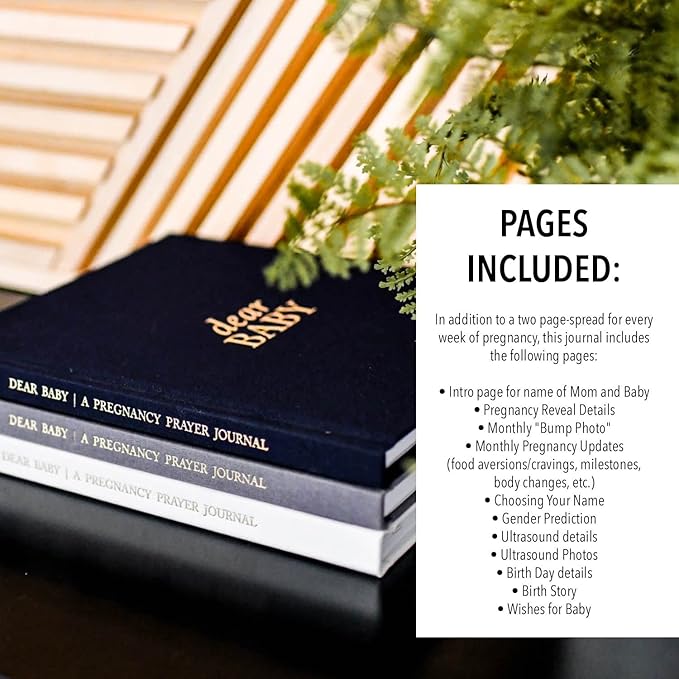 Pregnancy Prayer Journal - Christian Pregnancy Journal For Milestones - Linen-Bound Baby Book Keepsake - Gifts For Expecting Moms (Grey, 110 Pages)