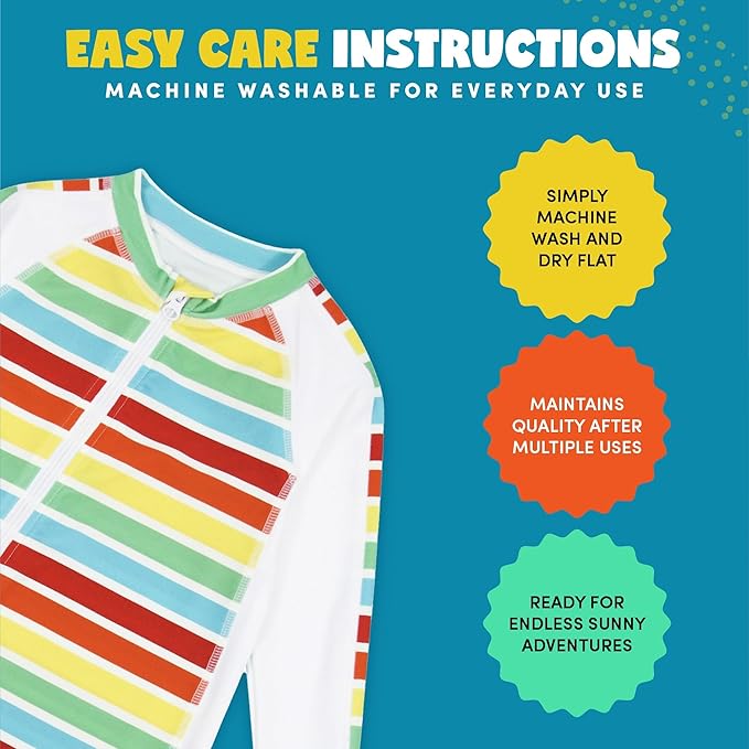 SwimZip Boys' Long-Sleeve UPF 50+ Swimsuit for Baby, Toddler, & Little Boys