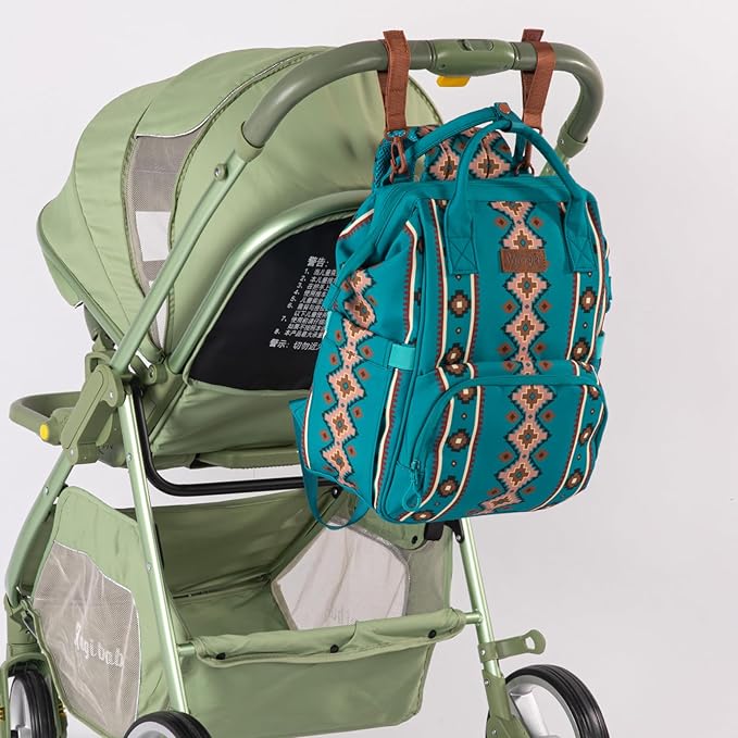 Montana West Wrangler Callie Diaper Bag Backpack with Stroller Straps Multifunction Baby Travel Bag WG2204-9110TQ