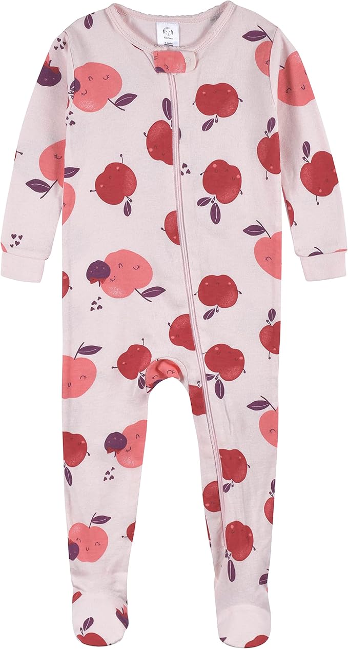 Gerber Baby Girls' 2-Pack Footed Pajamas