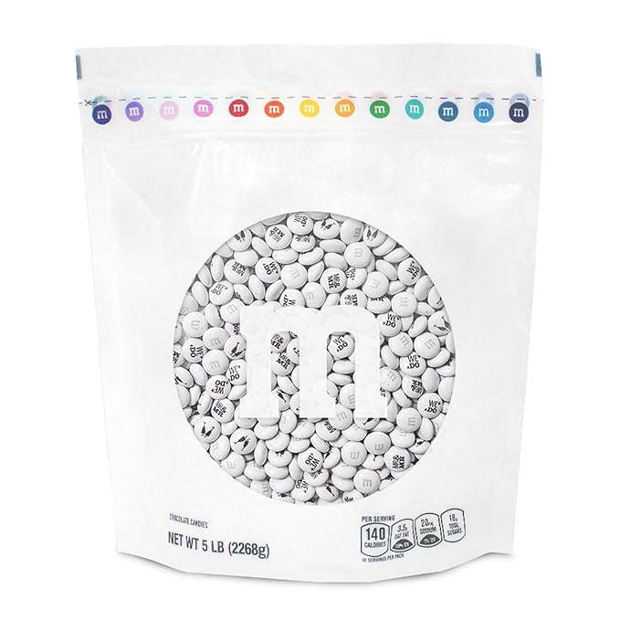 M&M’S WORLD “Mr. and Mr.” Milk Chocolate Candy, 5 lbs Bulk Candy for Wedding Decorations, Unique Favors, or Cake Topper