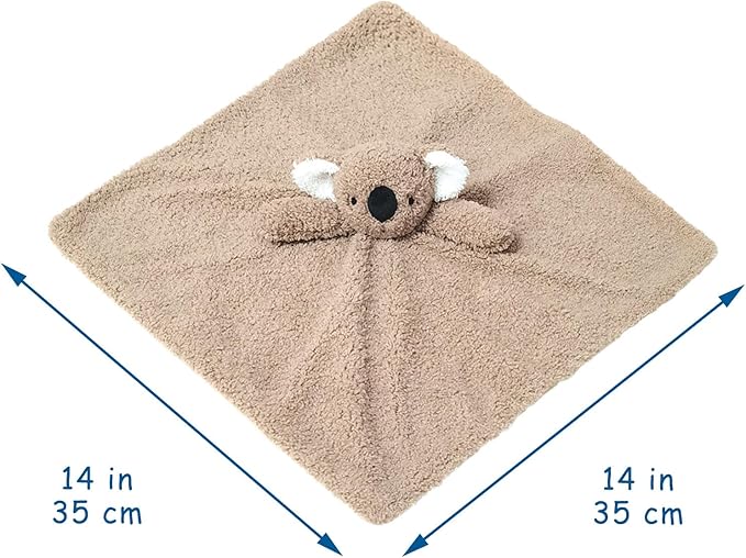Baby Brown Koala Soft Stuffed Animal Security Blanket, Plush Koala Character Lovey Blanket, Baby Shower/Nursery Gift, Newborn Infant Toddler Snuggle Blankie for Boys Girls, 14 Inches