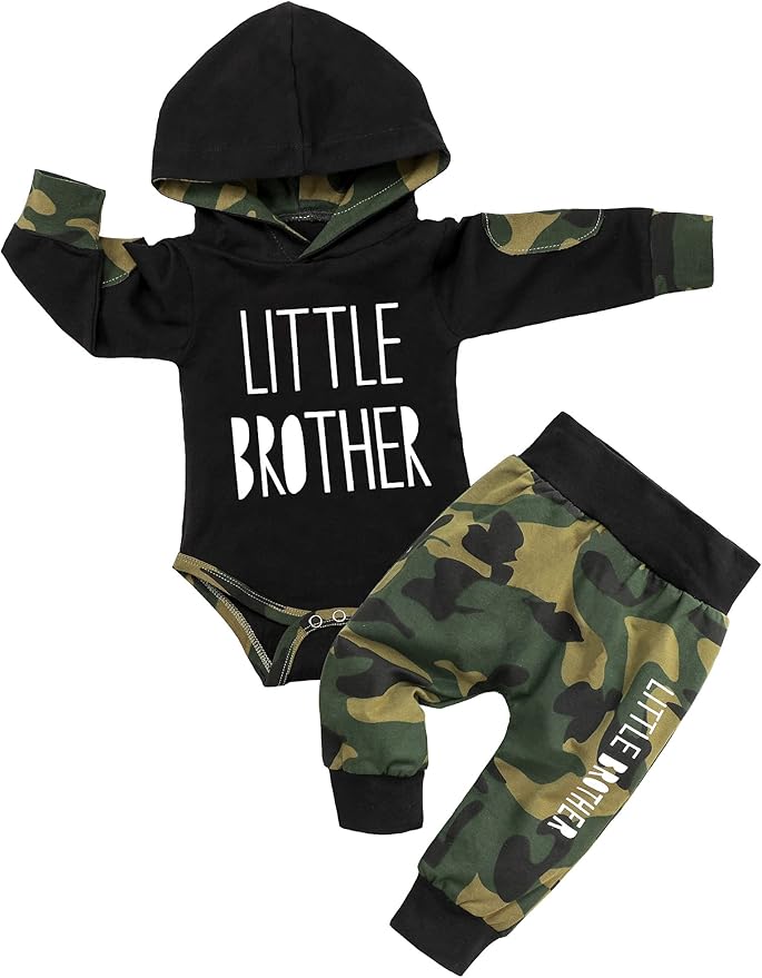 Fommy Newborn Baby Boy Clothes Plaid Letter Print Long Sleeve Hoodies + Long Pants 2PCS Fall Winter Outfits Set