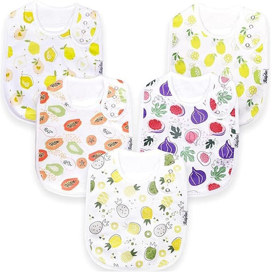 Organic Cotton Baby Bibs for Boys, Girls - Soft Drooling and Teething Bibs - Absorbent, Adjustable Bib for Toddlers