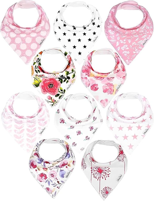 Organic Cotton Baby Bibs for Boys, Girls - Soft Drooling and Teething Bibs - Absorbent, Adjustable Bib for Toddlers
