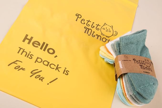 Luna Seamless-Toe Viscose from Bamboo Crew Socks - Soft Eco-Friendly 6-Pack Baby & Toddler Socks