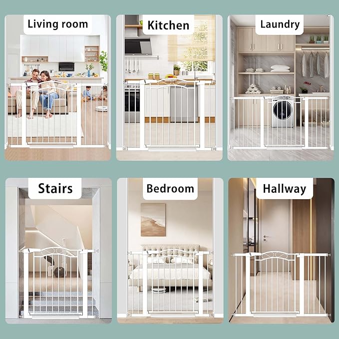 Fairy Baby Extra Wide Press Mounted Baby Gate Indoor for Kids Or Pets Walk Thru No Drill Long Dog Gates for The House Doorway Child Safety Gate 29.53"-32.28"