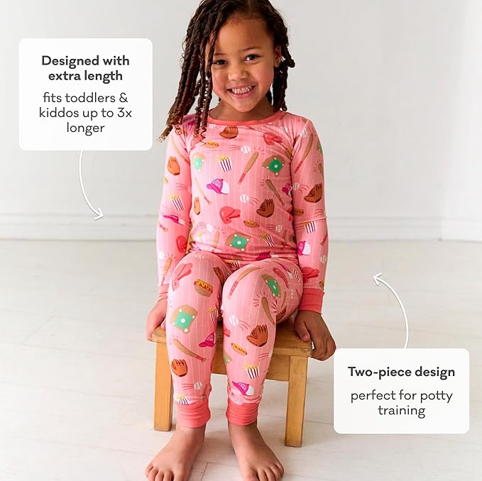 Little Sleepies Two-Piece Pajama Set for Boys & Girls, Soft Viscose from Bamboo Toddler Pajamas for Kids, Family Matching PJs