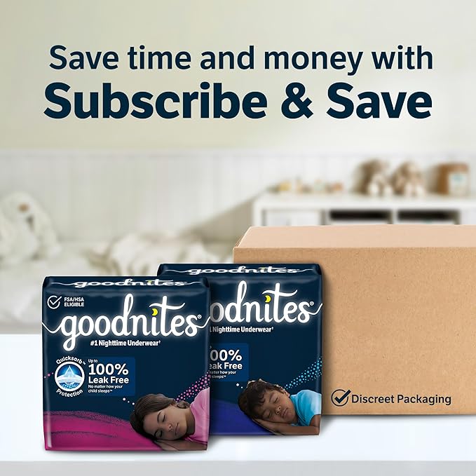 Goodnites Nighttime Bedwetting Underwear, Boys' XS (28-43 lb.), 99 Ct (3 Packs of 33), Packaging May Vary
