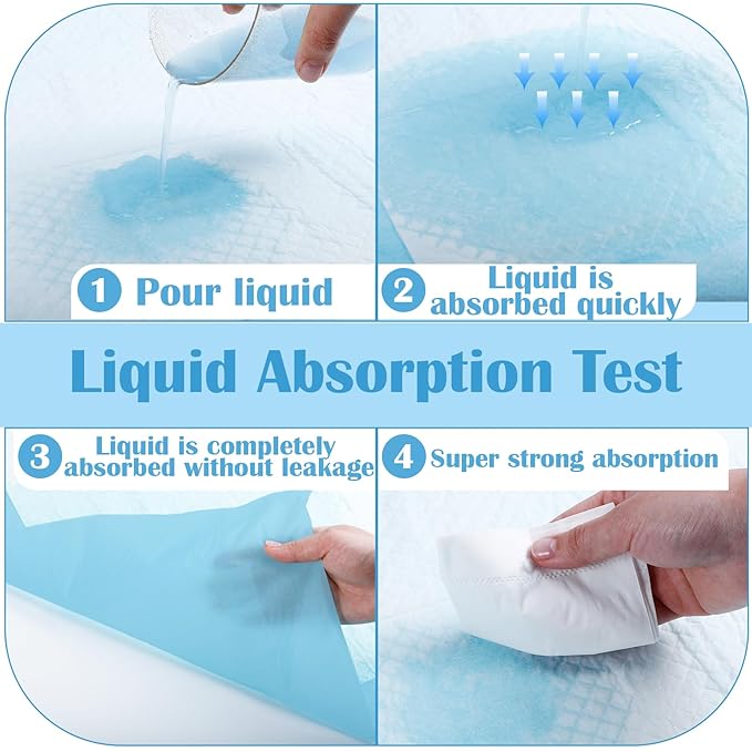 100 Pack Disposable Changing Pads,18 in x24 in Baby Disposable Underpads,Absorbent Incontinence Pee Pad,Waterproof,Leak Proof Underpad Mat for Elderly,Adults,Kids,Baby Protection