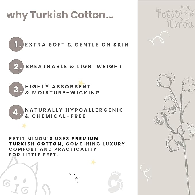 Bella Seamless-Toe Turkish Cotton Ribbed Crew Socks - Stylish and Cozy 6-Pack Baby & Toddler Socks