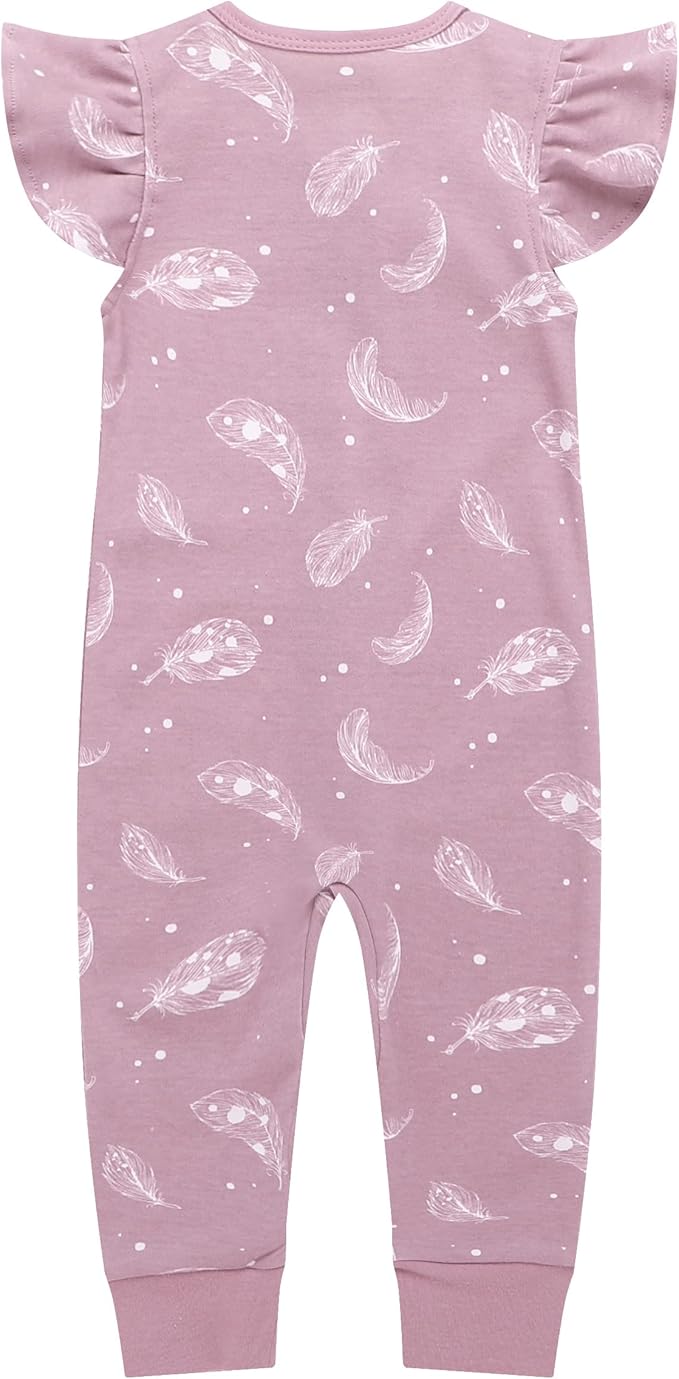 Owlivia Baby Boy Romper, Unisex Short-sleeve Summer Outfit, 100% Organic Cotton Girl One-Piece Jumpsuit