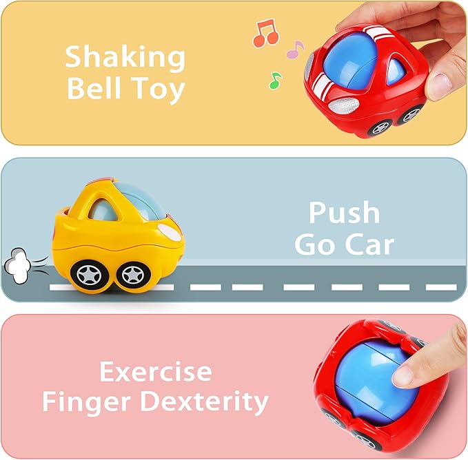 iPlay, iLearn Baby Toy Train, Infant Soft Cars for 6-12 Month Boy, Musical Push N Go Truck, Toddler Sensory Ball Rattle, Development Grasp Babies Birthday Gift 7 8 9 10 11 18 Month 1 2 Year Old Girl