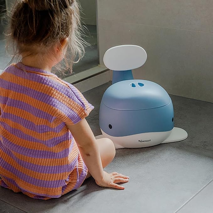 Kindsgut Potty Training Toilet in Whale Design, Designed in Germany, Potty Training in a Beautiful Design, Pigeon Blue