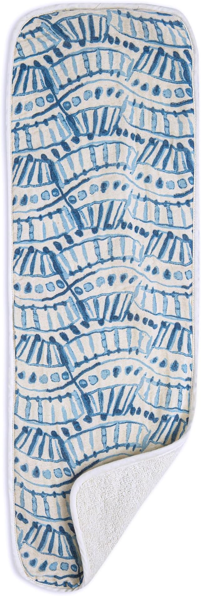 Crane Baby Muslin Burp Cloths, Nautical Theme Whale Design, Baby Boy Essentials, Cotton, Set of 3, 7" x 20" Blue Burp Cloth Set