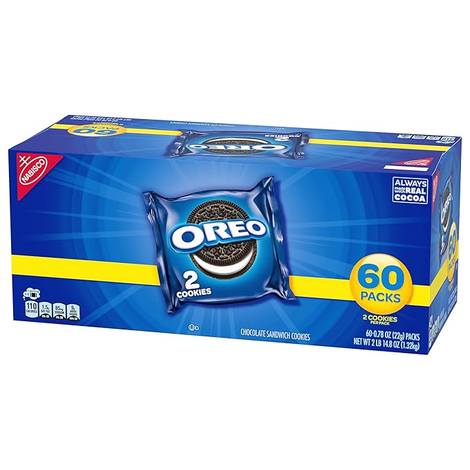 OREO Chocolate Sandwich Cookies, 60 Snack Packs (2 Cookies Per Pack)