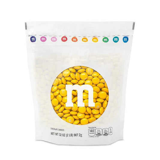 MyM&M’s MM'S Milk Chocolate Candy Single Color 2Pound Bulk Bag Pack of, Gold, 32 Ounce