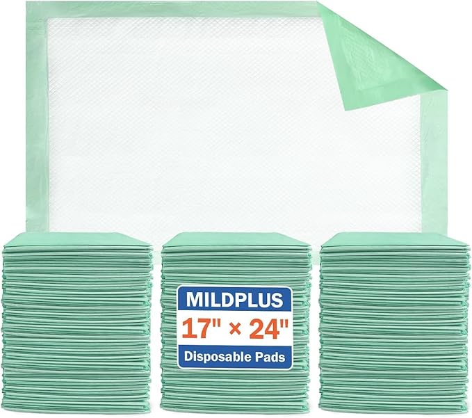 Disposable Underpads 17"×24"(300 pcs) Light Absorbent Bed Pads Small Chucks Pads for Kids, Puppy, Cat and Tioilet