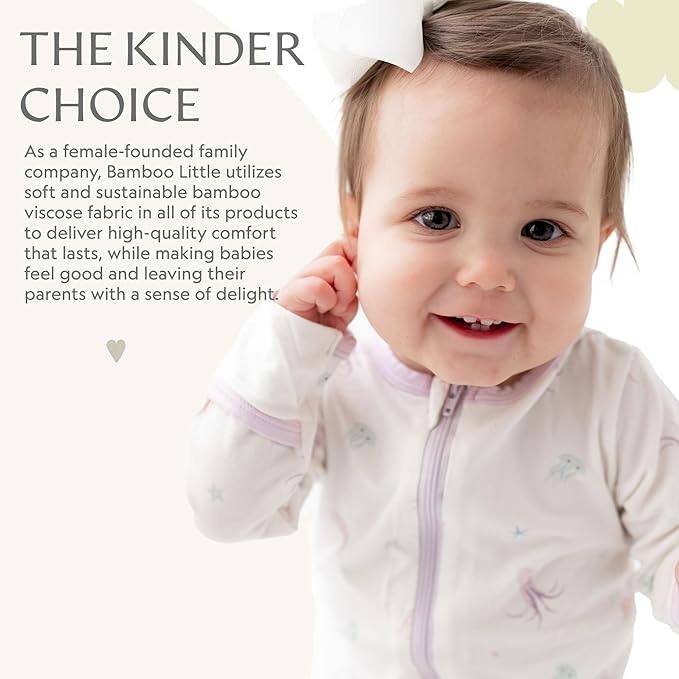 Bamboo Little Soft Baby Footie Pajamas, Baby Clothes, Newborn Sleepers, 95% Viscose and 5% Spandex, 0-24 Months