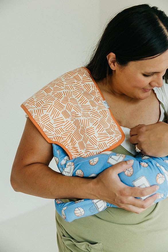 Copper Pearl Premium Baby Burp Cloths - 3-Pack Large Cotton Burp Cloths, Extra Soft Spit Up Rags with 3 Absorbent Layers, Perfect for Baby Boy and Baby Girl Gifts (21" x 10" Size, Dunk Set)